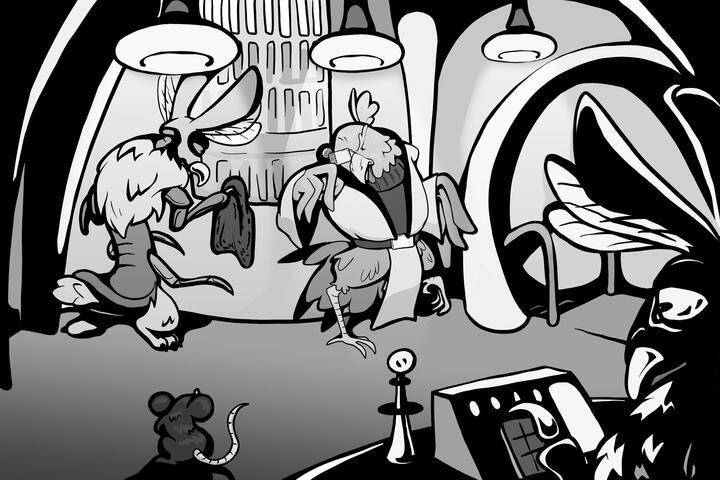 "Librarian" - Digital illustration, Photoshop. Original designs. 2023.