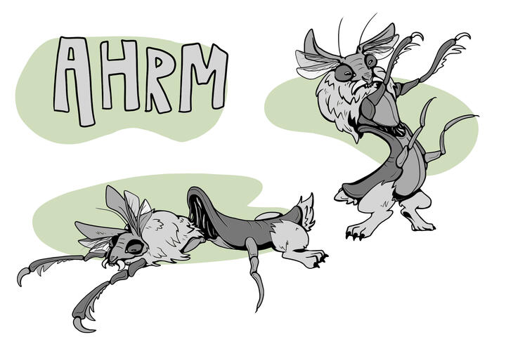 "Ahrm" - Digital illustration, Photoshop. Creature design for a class project. 2023.